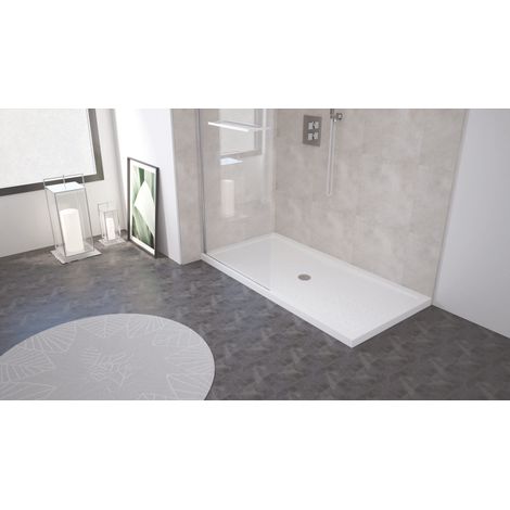 [JAMAIS UTILISE] Ondee – Receveur de douche à poser 70x160cm – Acrylique renforcé – Antidérapant – Évacuation Ø90mm – Blanc (1/4)
