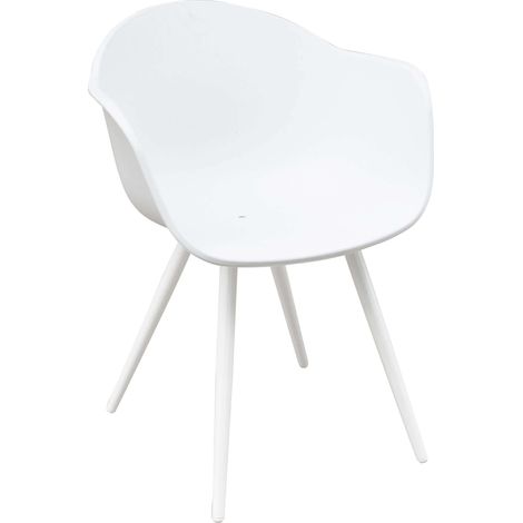 Sessel im Freien mit Aluminiumbeinen und Harzsitzung Creta - White