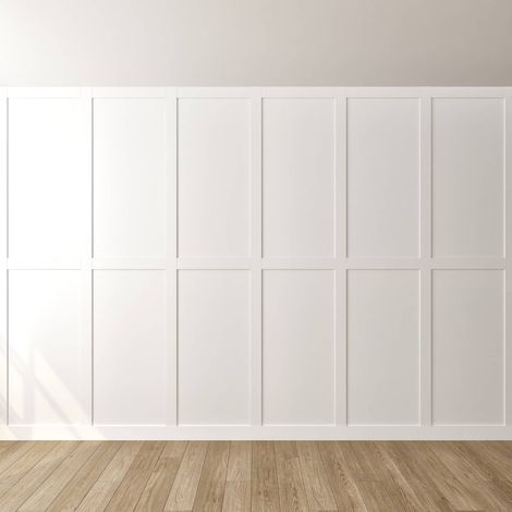 Kit habillage mural oslo 7x4 moulures plates mdf 100x8 cm decoration interieure 222094168 (1/5)