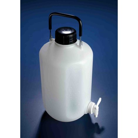 Bouteille de laboratoire, RS PRO, graduée, 10L, en HDPE, à Col Large ( Prix pour 1 )