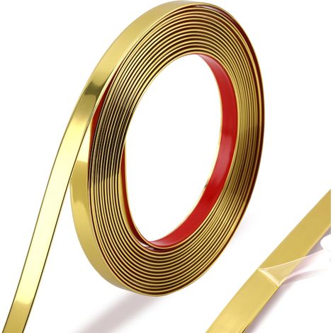 Moulure décorative auto-adhésive, bordure de miroir flexible, moulure pour mur, plafond, sol, armoire et bord de carrelage, 5 m x 0,66 cm (1/5)
