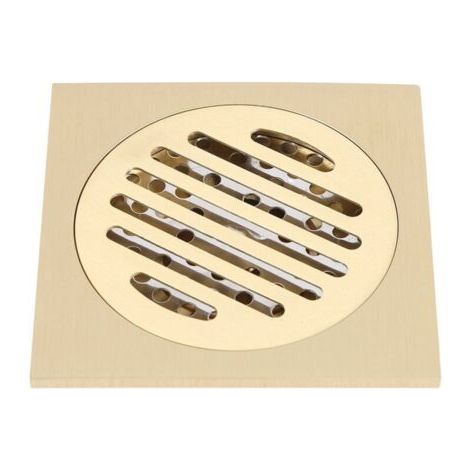 Grille de Drain carré en cuivre 10cm Antique pour Salle de Bain (1/4)