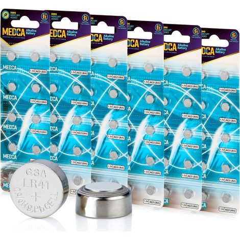 Piles alcalines de 1,5 V - LR41, 192, 92A, LR736 et AG3 - Pile Bouton pour appareils auditifs, amplificateurs, horloges, Jouets, télécommandes, calculatrices,60 pièces (1/5)