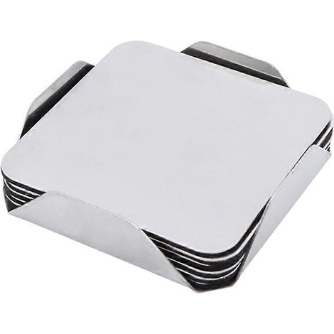 Sous verres acier inoxydable support avec sous verre lot boisson Milk café thé tasse Mugs supports fournitures Square (1/5)