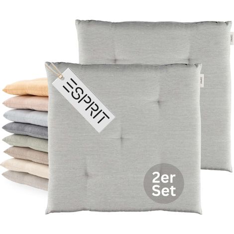 ESPRIT Sitzkissen NEEDLESTRIPE - 2er Set 40x40 cm, Grau
