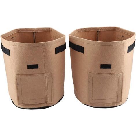 QORVA-Sac de plantation de pommes de terre beige 3035cm 2 pots de fleurs respirants pour culture de légumes seau de plantation en feutre ouvert (1/5)