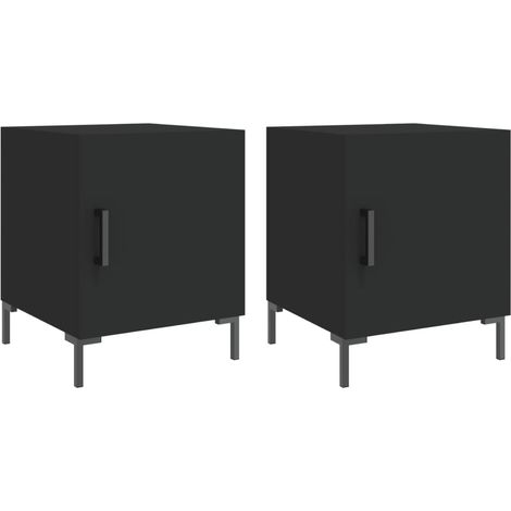 Maison Exclusive - Nachttische 2 Stk. Schwarz 40x40x50 cm Holzwer