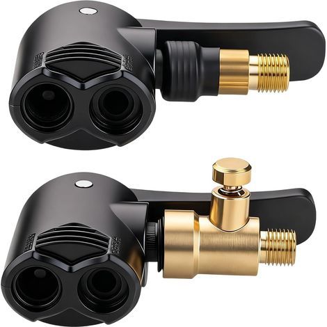 Stück Messing-Reifenventiladapter, Messing-Aufblasdüse mit Hebelverschluss für Luftpumpen, kompatibel mit Auto, Motorrad, Fahrrad, LKW, Schnellanschluss zum Aufpumpen und Ablassen der Luft (1/5)