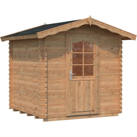 Abri de jardin en bois Vivian 3,8 m2 Traité Marron (1/5)