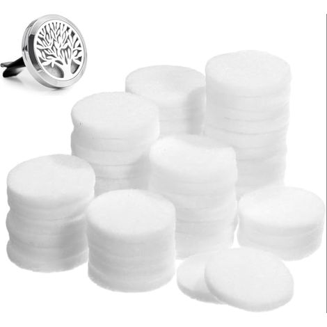 Pads Coton Diffuseur Huile Essentielle 0.87" X 0.87" Recharge Médaillon Pendentif Aromathérapie Accessoire Portable Pour Maison Et Voiture (1/5)