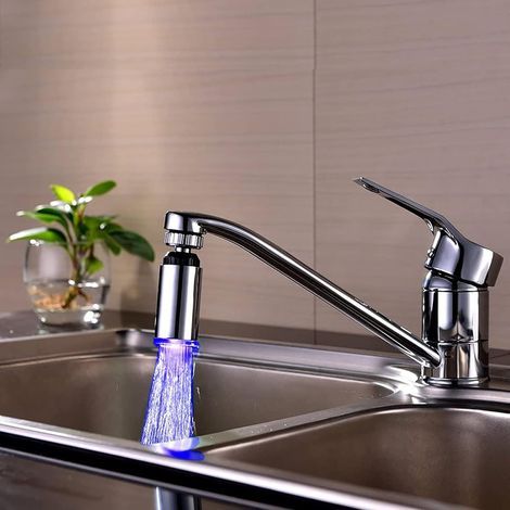 LED-Wasserhahn-Luftsprudler mit 3 Farben und Temperaturregelung, ABS, 7,8 x 3 cm, für Küche und Bad (1/5)