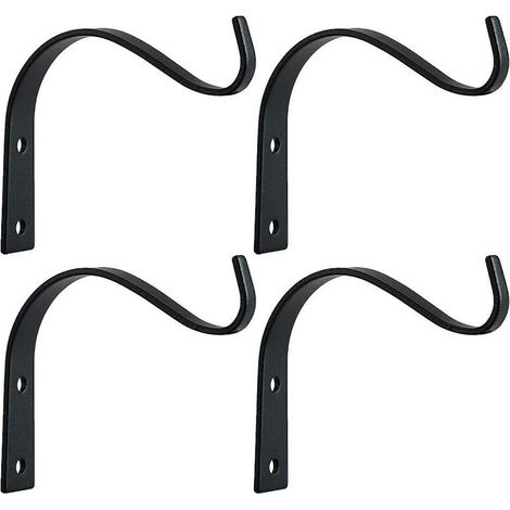Paquete de 4 ganchos de pared de hierro rústico para colgar linternas y abrigos. Ganchos de metal resistentes para colgar plantas, luces y obras de arte. Decoración vintage para el hogar.