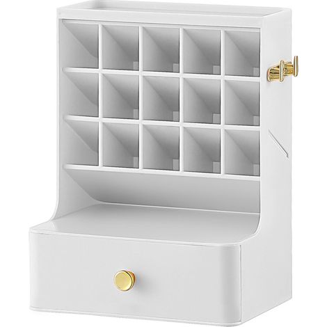 Tiroir de rangement cosmétique multifonction blanc Molly, grand espace pour maquillage, bijoux et rouge à lèvres (1/5)