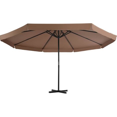 vidaXL Sombrilla de jardín con base portátil gris taupe (1/2)