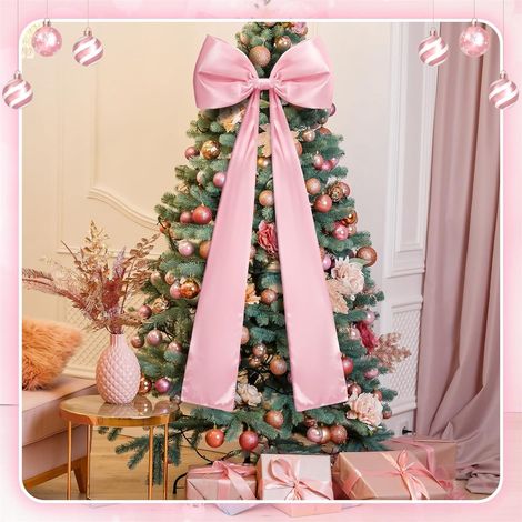 Bow - Velvet - 120 Cm - Indoor Decoration - Christmas Tree Topper - Window Wall Mantle - 1 Piece (1/5)