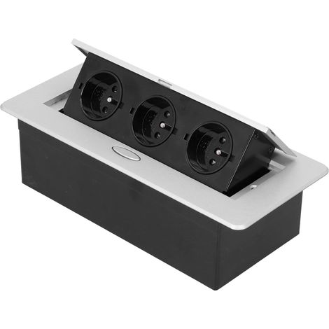 Prise électrique encastrable 3 prises pour bureau et sol, station de recharge 16A/10A (1/5)
