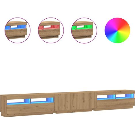 Mobile TV Armadietto TV Mobile Porta TV con LED Artigianale 300x35x40 cm Multistrato (1/5)