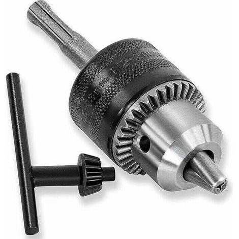 Mandrino per trapano da 1,5-13 mm 1/2-20 UNF con adattatore SDS plus e chiave di serraggio. (1/4)