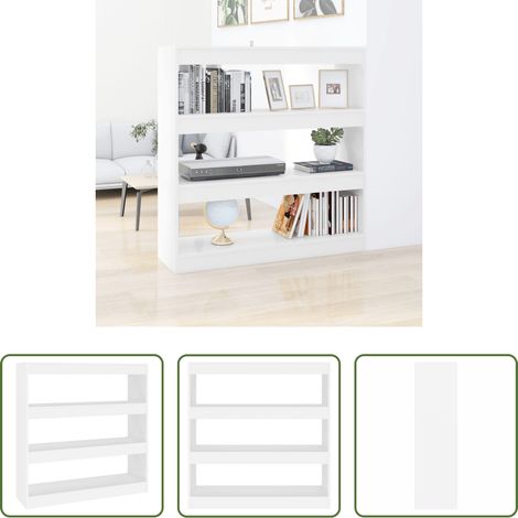 Raumteiler - Bücherregal/Raumteiler Weiß 100x30x103 cm (1/5)