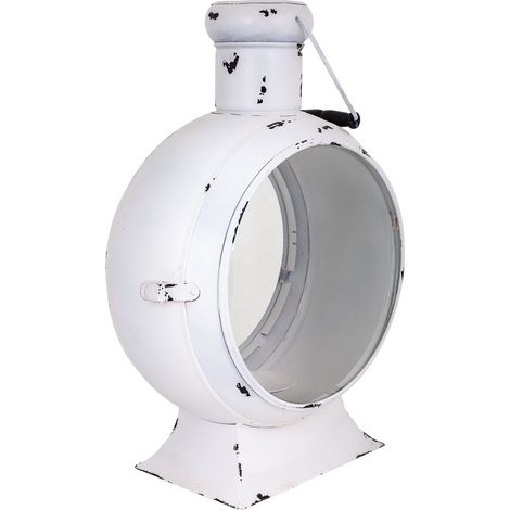 Farol de metal blanco 25x38x55 (1/5)