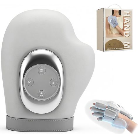 Appareil de massage des mains avec chaleur & compression contre arthrose & fatigue manuelle, 3 modes, 3 niveaux de chaleur, 5 niveaux de pression, gant rechargeable, cadeau détente (1/5)