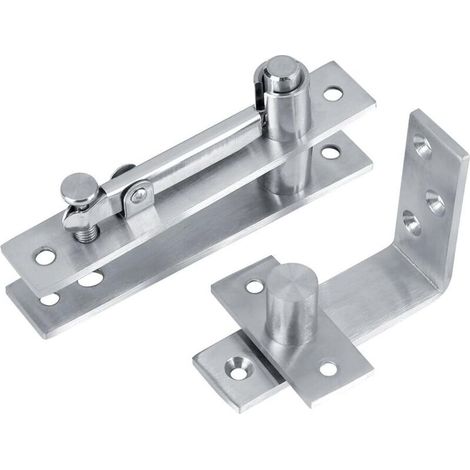 Charnières de pivot de porte, très résistantes, système de charnières de pivot pour portes en bois, rotation à 360 degrés, charnières de pivot dissimulées en acier inoxydable.