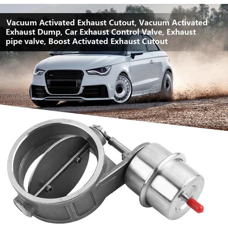 3-Zoll-Auspuffklappe (offen), Unterdruckregelventil zur Abgasabschaltung, unterdruckaktiviert, automatisches Blow-Off-System, Edelstahl, kompatibel mit Autoabgasanlagen (1/5)