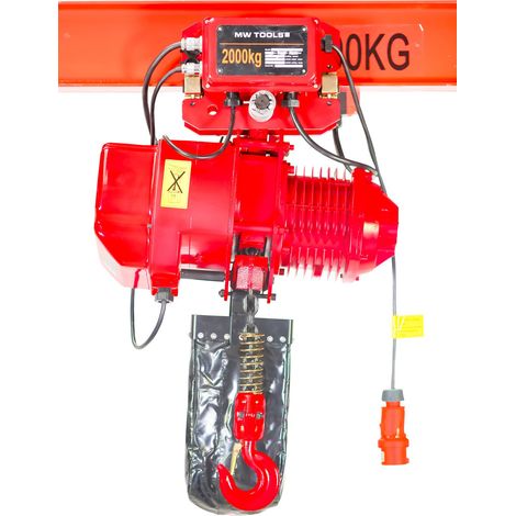 Palan électrique à chaîne 990 kg - 6 m - 1,5 kW 400 V avec chariot électrique et télécommande SANS fil MW Tools KTT1062 (1/5)