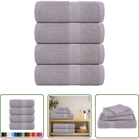 Baumwollhandtuch - Waschtücher FROGN 4 Stk. Grau 30x30 cm 360 g/m² (1/5)