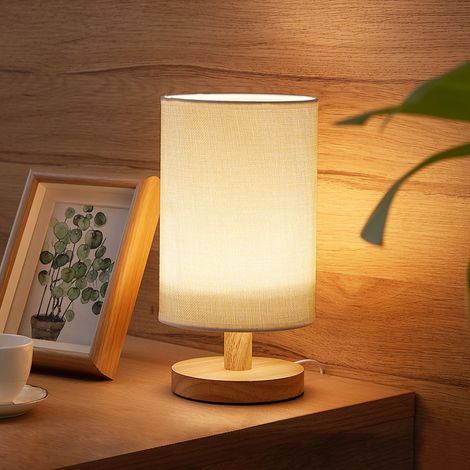 Lumière de chevet moderne LED mini lampe de table USB chaleureuse beige avec variateur d'intensité pour nuit (1/5)