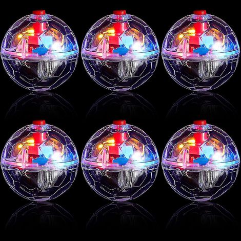 Lot de 6 balles pour chat « Chasse aux fantômes » avec lumière LED activée par le mouvement. Jouet interactif pour chat et chien, mini balle de course lumineuse. (1/5)