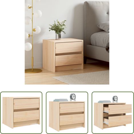 vidaXL Table de chevet design élégant - Table de chevet 40x31x35,5 cm bois de pin massif (1/5)