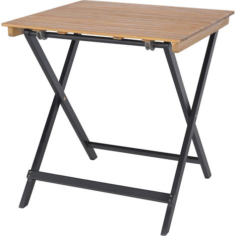 Table carrée pliante de patio 28 pouces avec plateau à lattes pour arrière-cour et porche