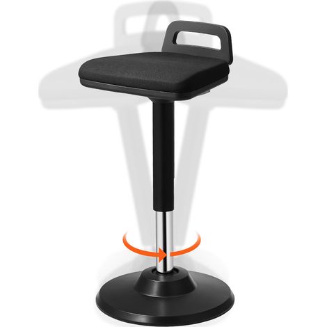 VEVOR Chaise active avec poignee, hauteur reglable (24,6-34,4"), chaise oscillante en tissu elastique et mousse de 45 mm, ideale pour les ecoles, le bureau et la maison, angle deinclinaison de 8°, 12- (1/5)