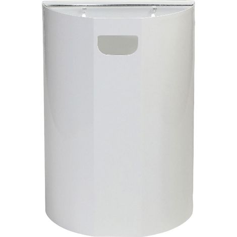 Probbax, Poubelle murale, demi-ronde, acier, blanc, 20 l, h (1/5)