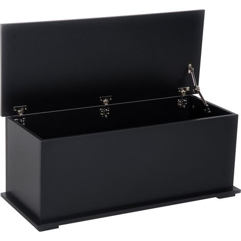 Baule contenitore panca 100 x 40 x 40 cm grande capacità seduta stoccaggio moderno ed essenziale in truciolare nero 210001703