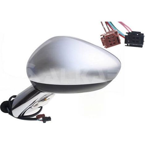 Rétroviseur rabattable électriquement gauche coque et support chromés chauffant Citroen DS3 2010-2019