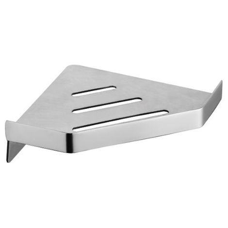 Tablette d'angle, support de salle de douche (argent) (1/3)
