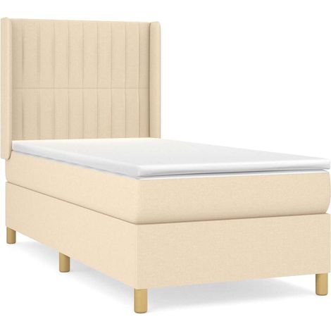 Maison Exclusive - Cama box spring con colchón tela color crema 9 (1/5)