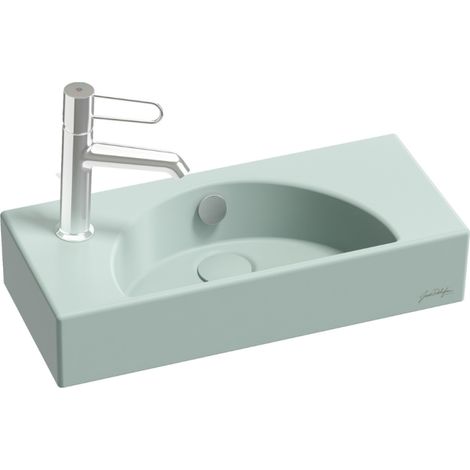 Lave-mains compact 50 cm JACOB DELAFON Odéon Rive Gauche 1 trou de robinetterie à gauche Amande satiné