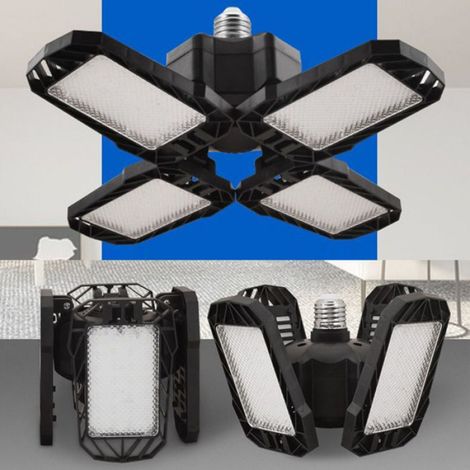 Lampe Garage Pliable - 4 Panneaux LED - 60 W - 6500 K - Blanc Froid - Pour Atelier et Moto - 1 Pièce (1/5)