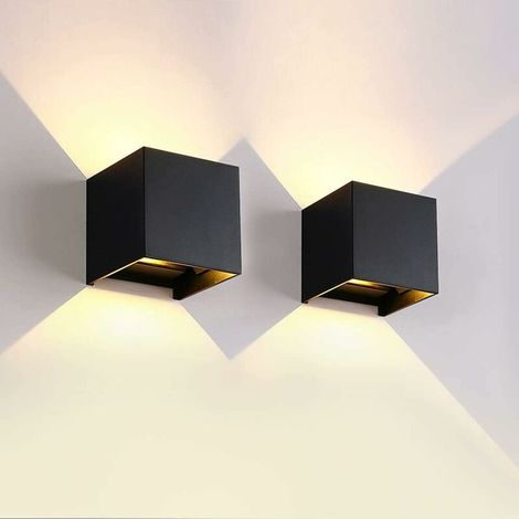 2er-Pack LED-Wandleuchte für den Außenbereich, 12 W, mit verstellbarem Winkel, warmweiß 3000 K, wasserdicht IP65, moderne Wandleuchte für Wohnzimmer (1/5)