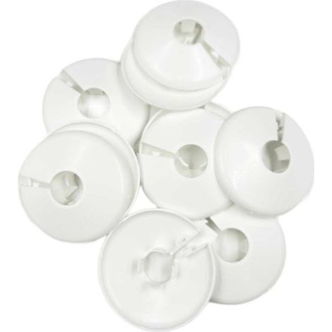 x10 Talon Pack Radiator Pipe Covers Collars 15mm White PC15 (1/4)
