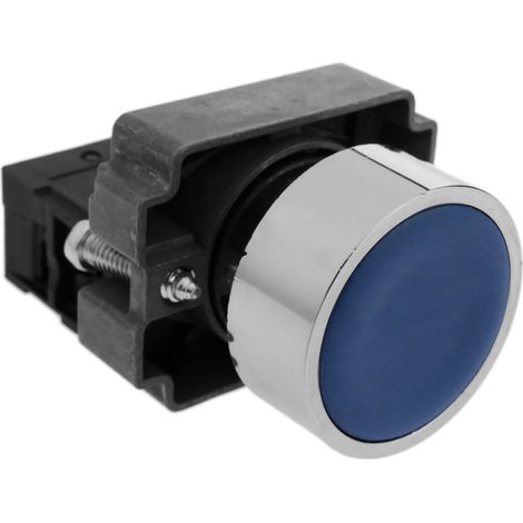 BeMatik - Bouton poussoir momentané 22mm 1NC 400V 10A normalement fermé bleu (1/5)