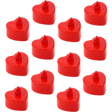 de 48 Bougies LED en Forme De Cœur Rouge Lampes (1/5)