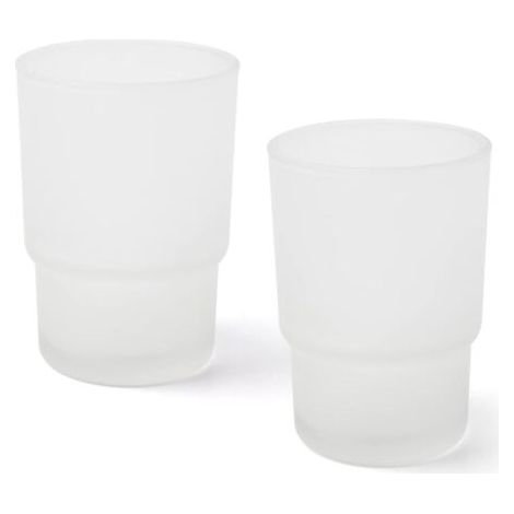 Lot de 2 gobelets de Rechange en Verre dépoli – Organisateur hygiénique pour Brosse à Dents – Design élégant et Pratique – Taille Standard…