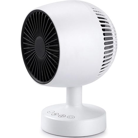 Chauffage de bureau en céramique PTC 1200 W Rotation automatique à 160°, 2 réglages, air chaud/froid, double sécurité pour le bureau (1/5)