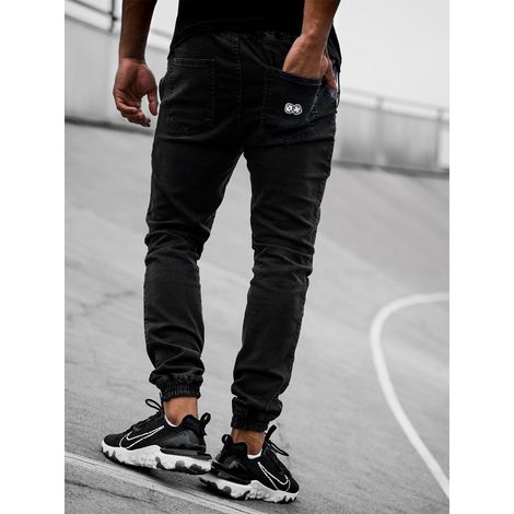 Pantalon de jogging en jean noir pour homme, taille M, avec dés promotionnels Lucky Dice. (1/5)