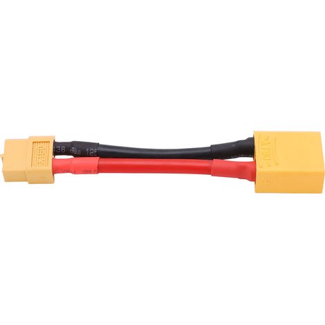 Connecteur XT60 femelle vers XT90 mâle, 12AWG, haute flexibilité, réutilisable pour voiture RC et avion modèle. (1/5)