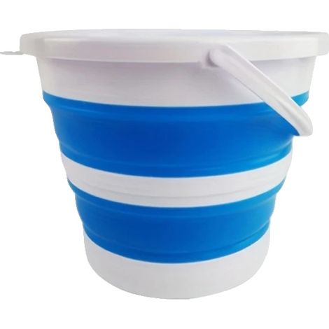 Secchio pieghevole, design resistente, salvaspazio, blu - 10 litri (1/2)